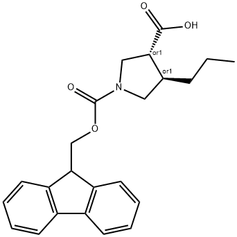 rac-(3R,4R)-1-{[(9H-fluoren-9-yl)methoxy]carbonyl }-4-propylpyrrolidine-3-carboxylic acid Structure