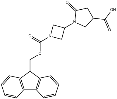 1-(1-([(9H-Fluoren-9-yl)methoxy]carbonyl)azetidin-3-yl)-5-oxopyrrolidine-3-carboxylic acid Structure