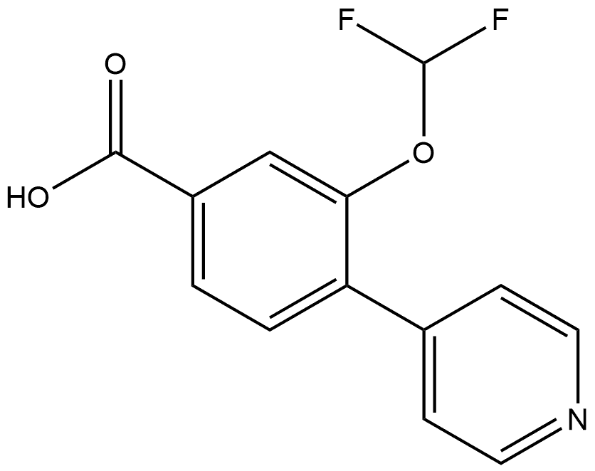 3-(Difluoromethoxy)-4-(4-pyridinyl)benzoic acid Structure