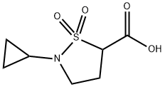 2-cyclopropyl-1,1-dioxo-1lambda6,2-thiazolidine-5
-carboxylic acid Structure