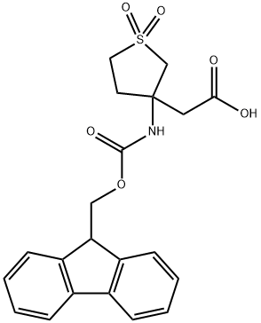 2-[3-({[(9H-fluoren-9-yl)methoxy]carbonyl}amino)- 1,1-dioxo-1lambda6-thiolan-3-yl]acetic acid Structure