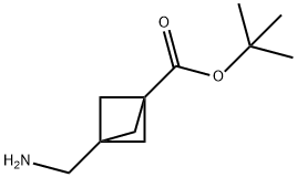 Bicyclo[1.1.1]pentane-1-carboxylic acid, 3-(aminomethyl)-, 1,1-dimethylethyl ester Structure