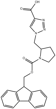 1-[(1-{[(9H-fluoren-9-yl)methoxy]carbonyl}pyrrolidin-2-yl)methyl]-1H-1,2,3-triazole-4-carboxylic acid Structure