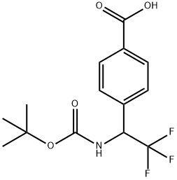 Benzoic acid, 4-[1-[[(1,1-dimethylethoxy)carbonyl]amino]-2,2,2-trifluoroethyl]- Structure