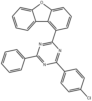 1,3,5-Triazine, 2-(4-chlorophenyl)-4-(1-dibenzofuranyl)-6-phenyl- Structure
