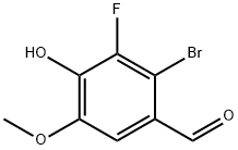 Benzaldehyde, 2-bromo-3-fluoro-4-hydroxy-5-methoxy- 구조식 이미지