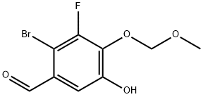 2-Bromo-3-fluoro-5-hydroxy-4-(methoxymethoxy)benzaldehyde 구조식 이미지