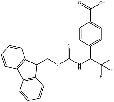 4-[1-({[(9H-fluoren-9-yl)methoxy]carbonyl}amino)- 2,2,2-trifluoroethyl]benzoic acid Structure