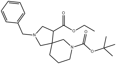 2,7-Diazaspiro[4.5]decane-4,7-dicarboxylic acid, 2-(phenylmethyl)-, 7-(1,1-dimethylethyl) 4-ethyl ester Structure