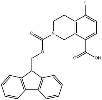 2-{[(9H-fluoren-9-yl)methoxy]carbonyl}-5-fluoro-1,2,3,4-tetrahydroisoquinoline-8-carboxylic acid Structure