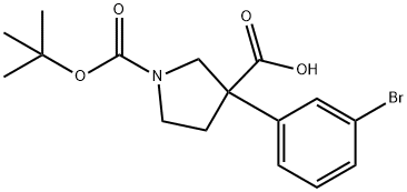 1,3-Pyrrolidinedicarboxylic acid, 3-(3-bromophenyl)-, 1-(1,1-dimethylethyl) este… Structure