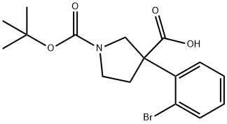 1,3-Pyrrolidinedicarboxylic acid, 3-(2-bromophenyl)-, 1-(1,1-dimethylethyl) este… Structure