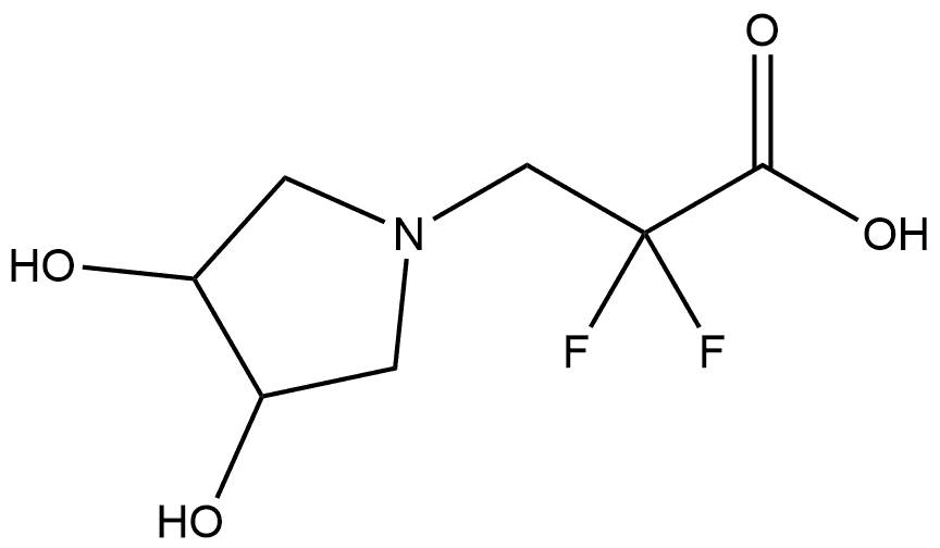 1-Pyrrolidinepropanoic acid, α,α-difluoro-3,4-dihydroxy- Structure