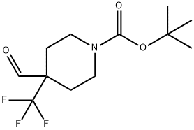 tert-butyl 4-formyl-4-(trifluoromethyl)piperidine-1-carboxylate Structure