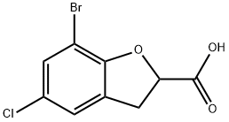 2-Benzofurancarboxylic acid, 7-bromo-5-chloro-2,3-dihydro- Structure