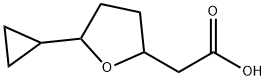 2-(5-cyclopropyloxolan-2-yl)acetic acid, Mixture of diastereomers Structure