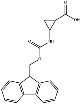 Cyclopropanecarboxylic acid, 2-[[(9H-fluoren-9-ylmethoxy)carbonyl]amino]- Structure