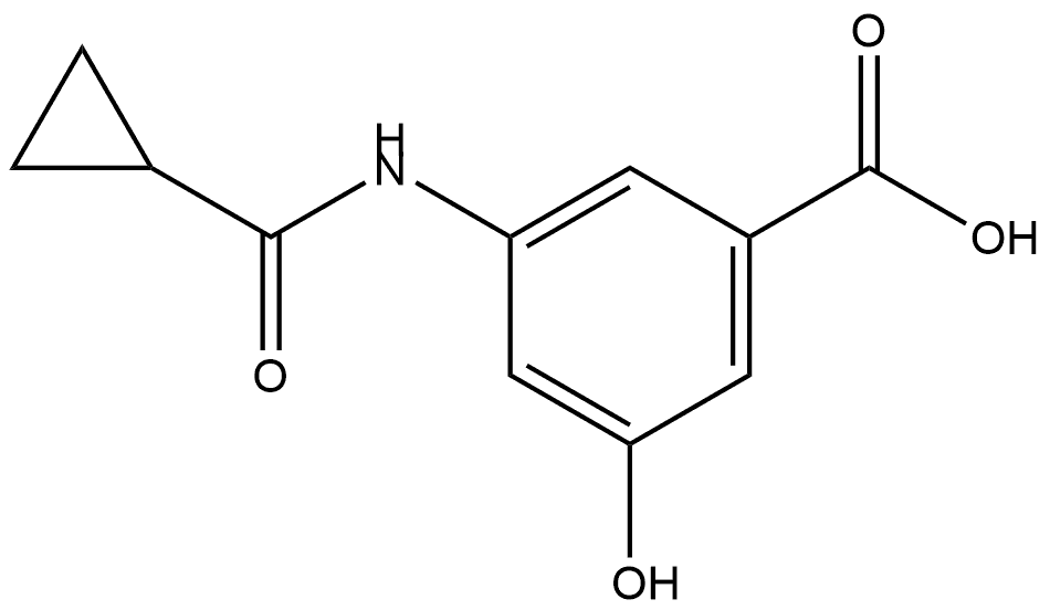 3-[(Cyclopropylcarbonyl)amino]-5-hydroxybenzoic acid Structure