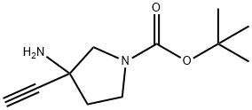 1-Pyrrolidinecarboxylic acid, 3-amino-3-ethynyl-, 1,1-dimethylethyl ester 구조식 이미지