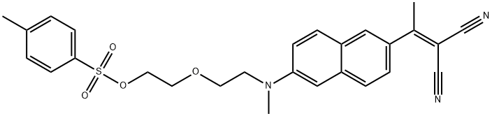 Propanedinitrile, 2-[1-[6-[methyl[2-[2-[[(4-methylphenyl)sulfonyl]oxy]ethoxy]ethyl]amino]-2-naphthalenyl]ethylidene]- Structure