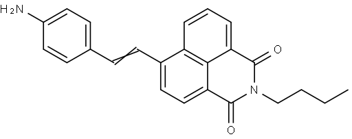 6-[2-(4-Aminophenyl)ethenyl]-2-butyl-1H-benz[de]isoquinoline-1,3(2H)-dione Structure