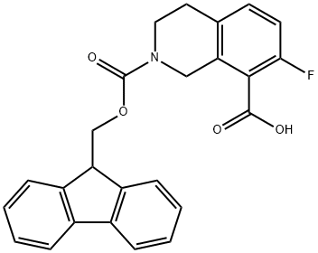 2-{[(9H-fluoren-9-yl)methoxy]carbonyl}-7-fluoro-1,
2,3,4-tetrahydroisoquinoline-8-carboxylic acid Structure