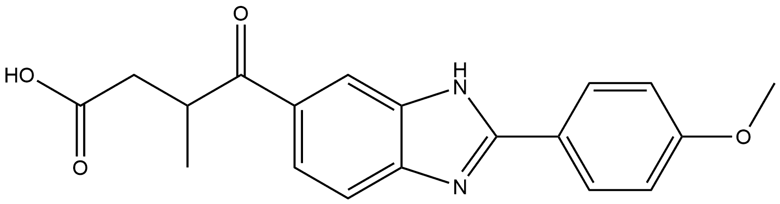 1H-Benzimidazole-6-butanoic acid, 2-(4-methoxyphenyl)-β-methyl-γ-oxo- Structure