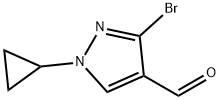 1H-Pyrazole-4-carboxaldehyde, 3-bromo-1-cyclopropyl- 구조식 이미지