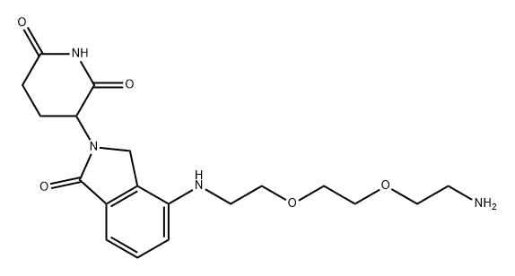 2,6-Piperidinedione, 3-[4-[[2-[2-(2-aminoethoxy)ethoxy]ethyl]amino]-1,3-dihydro-1-oxo-2H-isoindol-2-yl]- Structure