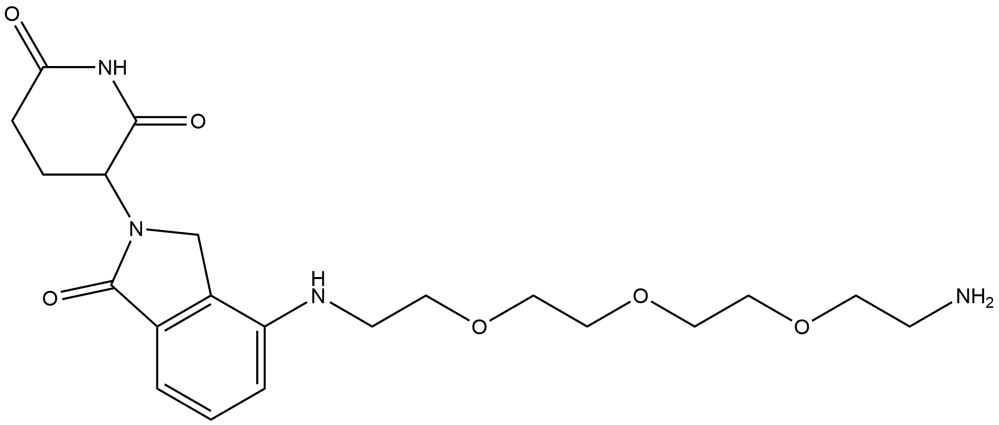 3-[4-[[2-[2-[2-(2-Aminoethoxy)ethoxy]ethoxy]ethyl]amino]-1,3-dihydro-1-oxo-2H-isoindol-2-yl]-2,6-piperidinedione Structure