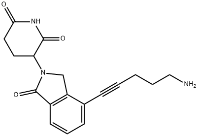 2,6-Piperidinedione, 3-[4-(5-amino-1-pentyn-1-yl)-1,3-dihydro-1-oxo-2H-isoindol-2-yl]- 구조식 이미지