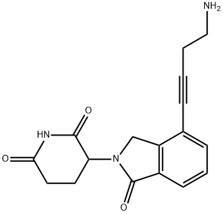 2,6-Piperidinedione, 3-[4-(4-amino-1-butyn-1-yl)-1,3-dihydro-1-oxo-2H-isoindol-2-yl]- Structure