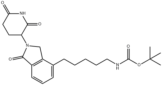 Carbamic acid, N-[5-[2-(2,6-dioxo-3-piperidinyl)-2,3-dihydro-1-oxo-1H-isoindol-4-yl]pentyl]-, 1,1-dimethylethyl ester 구조식 이미지