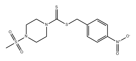 1-Piperazinecarbodithioic acid, 4-(methylsulfonyl)-, (4-nitrophenyl)methyl ester Structure