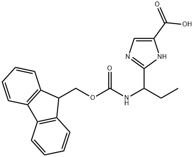 2-[1-({[(9H-fluoren-9-yl)methoxy]carbonyl}amino)propyl]-1H-imidazole-4-carboxylic acid Structure