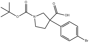 1,3-Pyrrolidinedicarboxylic acid, 3-(4-bromophenyl)-, 1-(1,1-dimethylethyl) este… Structure