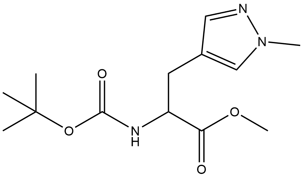 1H-Pyrazole-4-propanoic acid, α-[[(1,1-dimethylethoxy)carbonyl]amino]-1-methyl-, methyl ester Structure