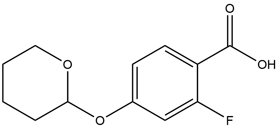 Benzoic acid, 2-fluoro-4-[(tetrahydro-2H-pyran-2-yl)oxy]- Structure