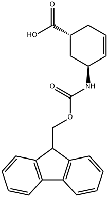 (1R, 5S)-5-(9H-Fluoren-9-ylmethoxycarbonylamino)-cyclohex-3-enecarboxylic acid Structure