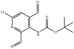 tert-Butyl N-(6-chloro-2,4-diformylpyridin-3-yl)carbamate Structure