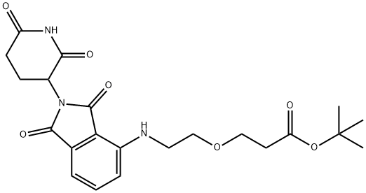 Propanoic acid, 3-[2-[[2-(2,6-dioxo-3-piperidinyl)-2,3-dihydro-1,3-dioxo-1H-isoindol-4-yl]amino]ethoxy]-, 1,1-dimethylethyl ester 구조식 이미지