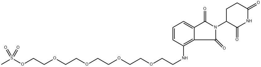 Pomalidomide-NH-PEG5-Ms Structure