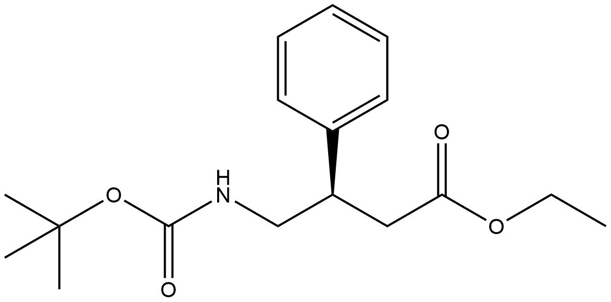 Benzenepropanoic acid, β-[[[(1,1-dimethylethoxy)carbonyl]amino]methyl]-, ethyl ester, (βR)- 구조식 이미지