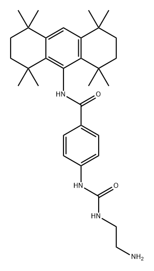 Benzamide, 4-[[[(2-aminoethyl)amino]carbonyl]amino]-N-(1,2,3,4,5,6,7,8-octahydro-1,1,4,4,5,5,8,8-octamethyl-9-anthracenyl)- Structure