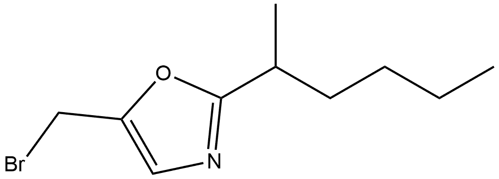 5-(bromomethyl)-2-(hexan-2-yl)-1,3-oxazole Structure