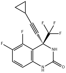 2(1H)-Quinazolinone, 4-(2-cyclopropylethynyl)-5,6-difluoro-3,4-dihydro-4-(trifluoromethyl)-, (4S)- Structure