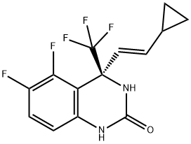 2(1H)-Quinazolinone, 4-[(1E)-2-cyclopropylethenyl]-5,6-difluoro-3,4-dihydro-4-(trifluoromethyl)-, (4S)- Structure