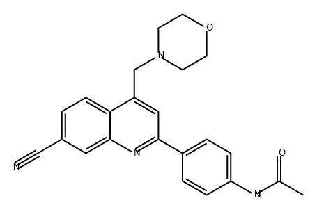 Acetamide, N-[4-[7-cyano-4-(4-morpholinylmethyl)-2-quinolinyl]phenyl]- Structure