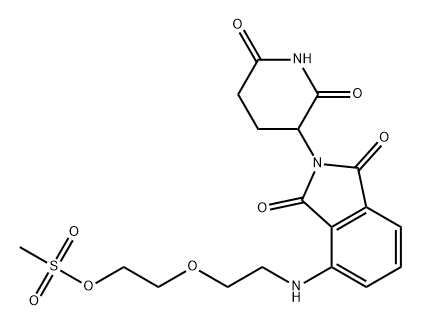 1H-Isoindole-1,3(2H)-dione, 2-(2,6-dioxo-3-piperidinyl)-4-[[2-[2-[(methylsulfonyl)oxy]ethoxy]ethyl]amino]- Structure