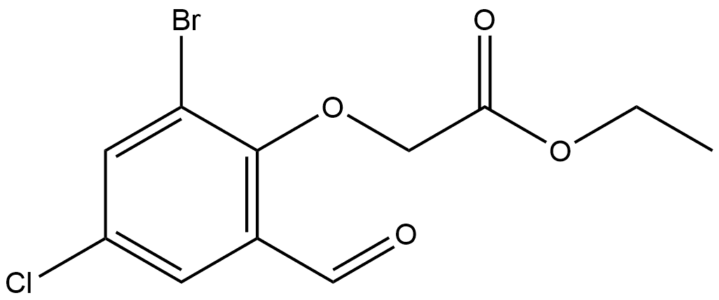 ethyl 2- ( 2 - bromo - 4 - chloro - 6 - formylphenoxy ) acetate Structure
